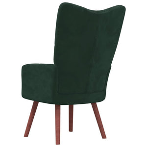 vidaXL Relaxing Chair Dark Green Velvet-2