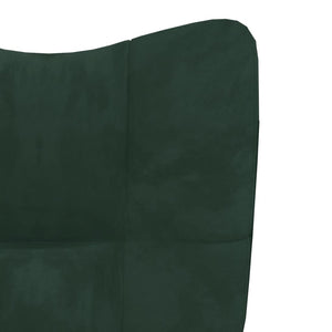 vidaXL Relaxing Chair Dark Green Velvet-3