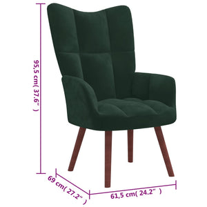 vidaXL Relaxing Chair Dark Green Velvet-5