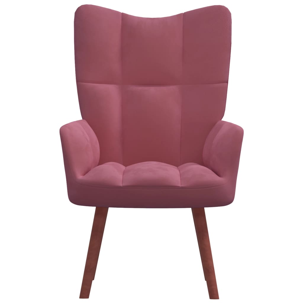 vidaXL Relaxing Chair Pink Velvet-0