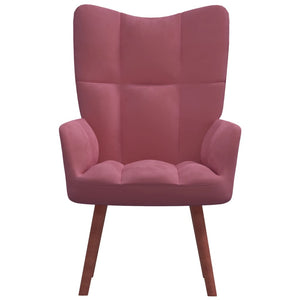 vidaXL Relaxing Chair Pink Velvet-0