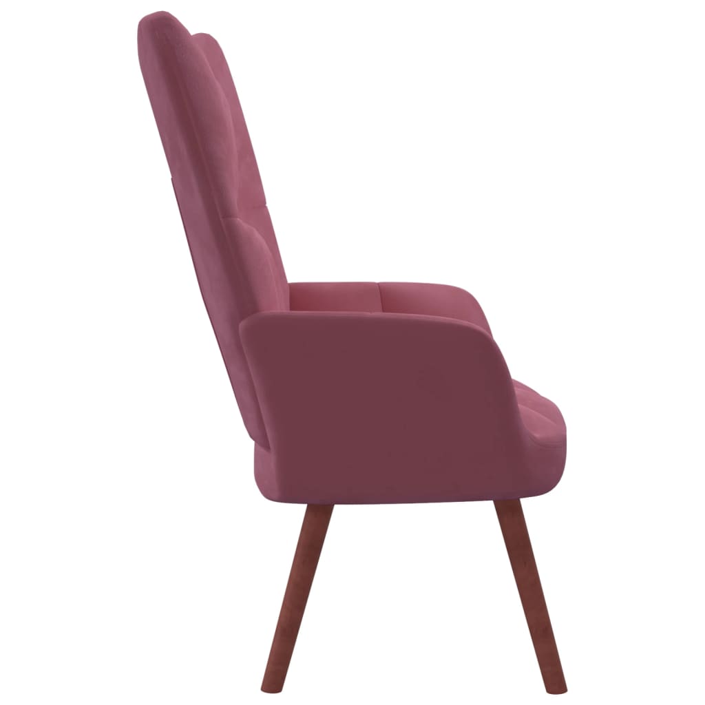 vidaXL Relaxing Chair Pink Velvet-1