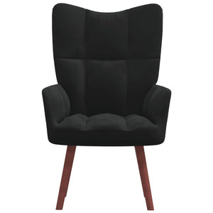 vidaXL Relaxing Chair Black Velvet-0