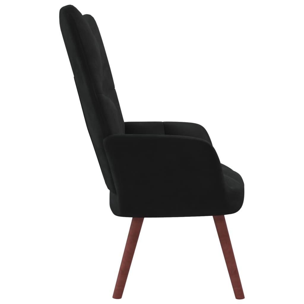 vidaXL Relaxing Chair Black Velvet-1