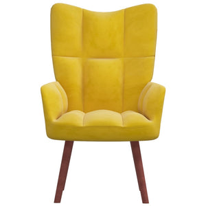 vidaXL Relaxing Chair Mustard Yellow Velvet-0