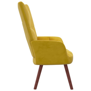 vidaXL Relaxing Chair Mustard Yellow Velvet-1