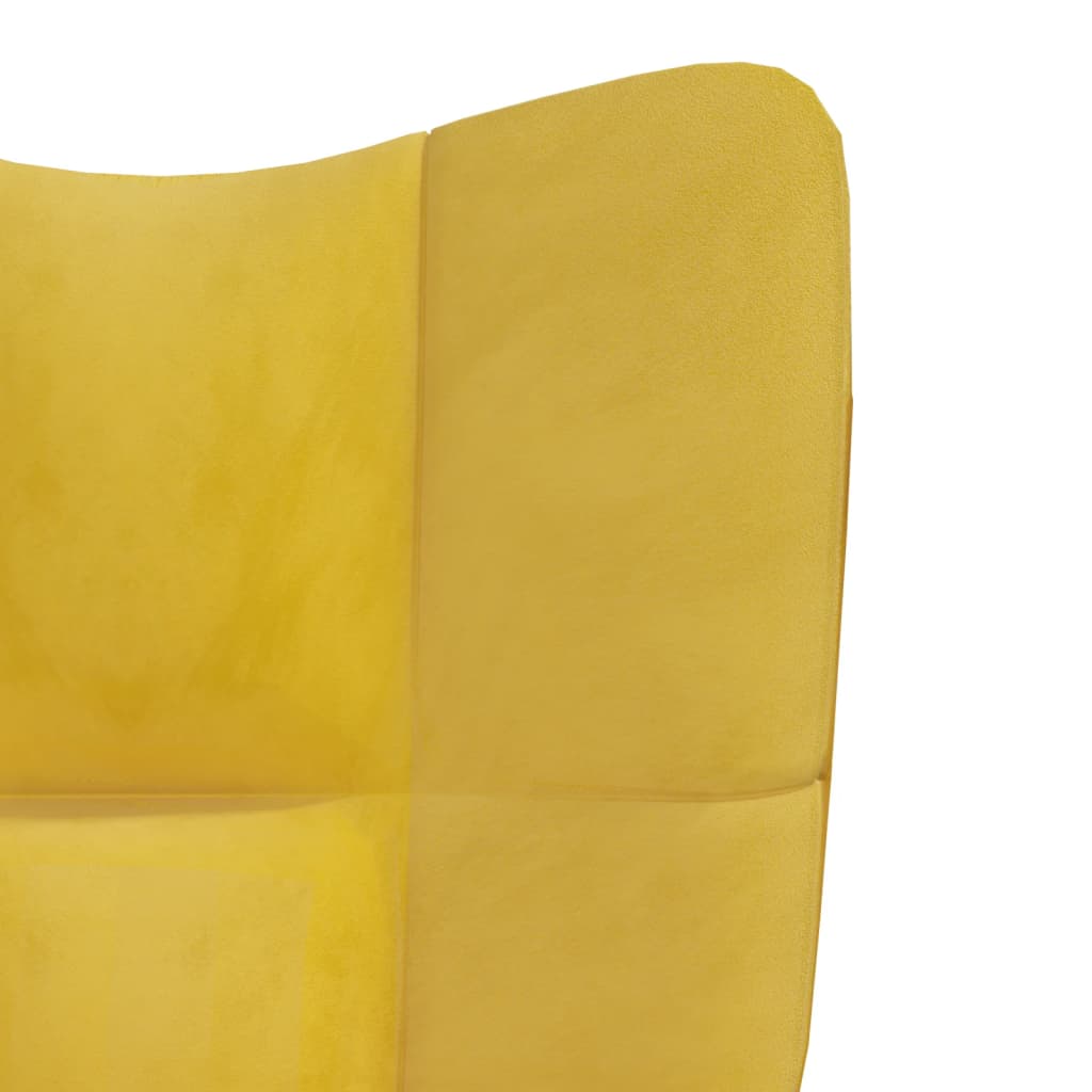 vidaXL Relaxing Chair Mustard Yellow Velvet-3