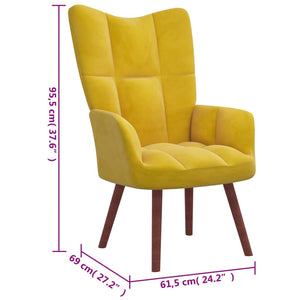 vidaXL Relaxing Chair Mustard Yellow Velvet-5