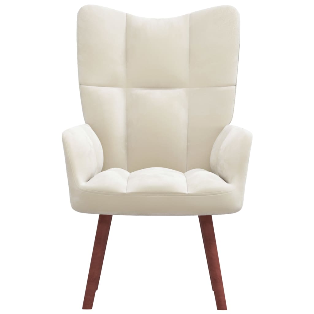 vidaXL Relaxing Chair Cream White Velvet-0