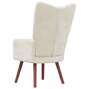 vidaXL Relaxing Chair Cream White Velvet-2