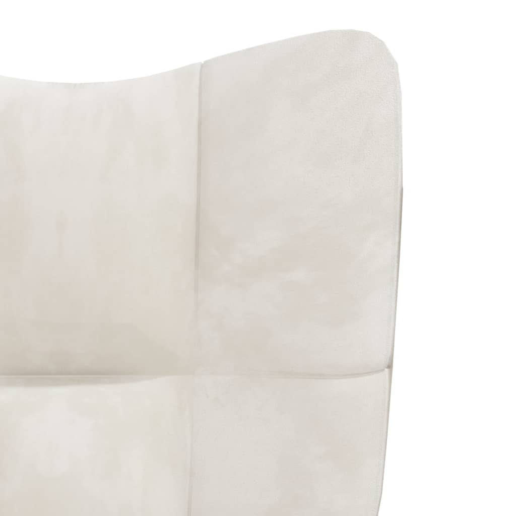 vidaXL Relaxing Chair Cream White Velvet-3