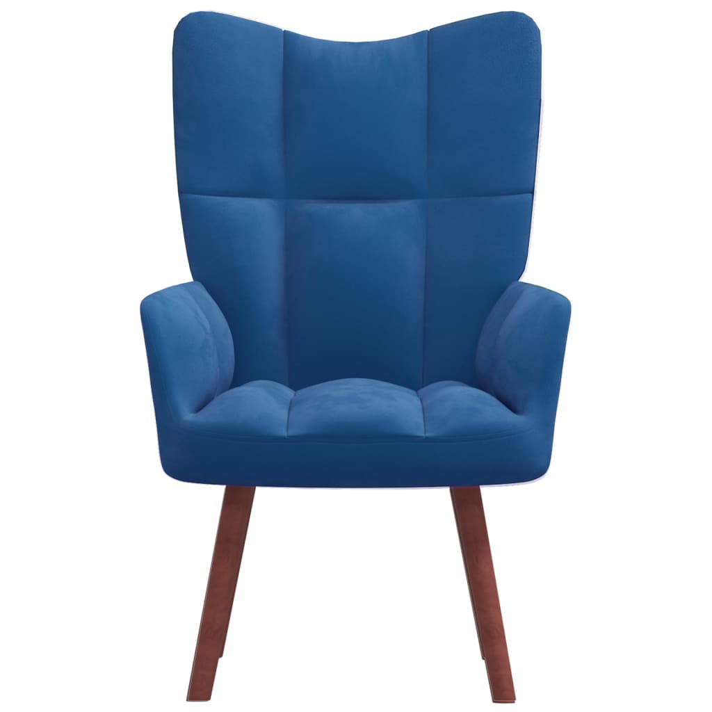 vidaXL Relaxing Chair Blue Velvet-0