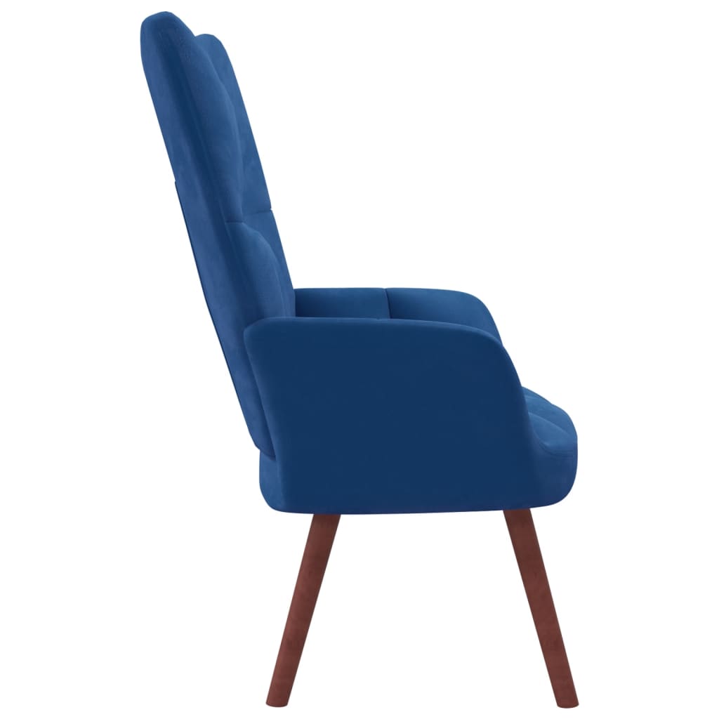 vidaXL Relaxing Chair Blue Velvet-1