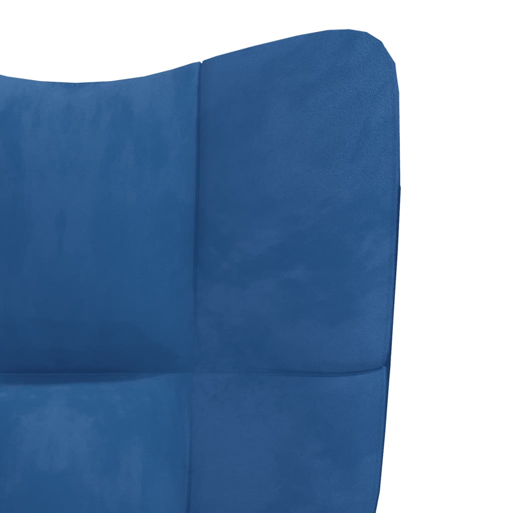 vidaXL Relaxing Chair Blue Velvet-3