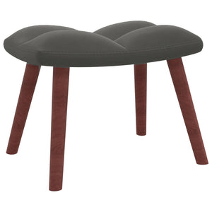 vidaXL Relaxing Chair with a Stool Dark Gray Velvet-4