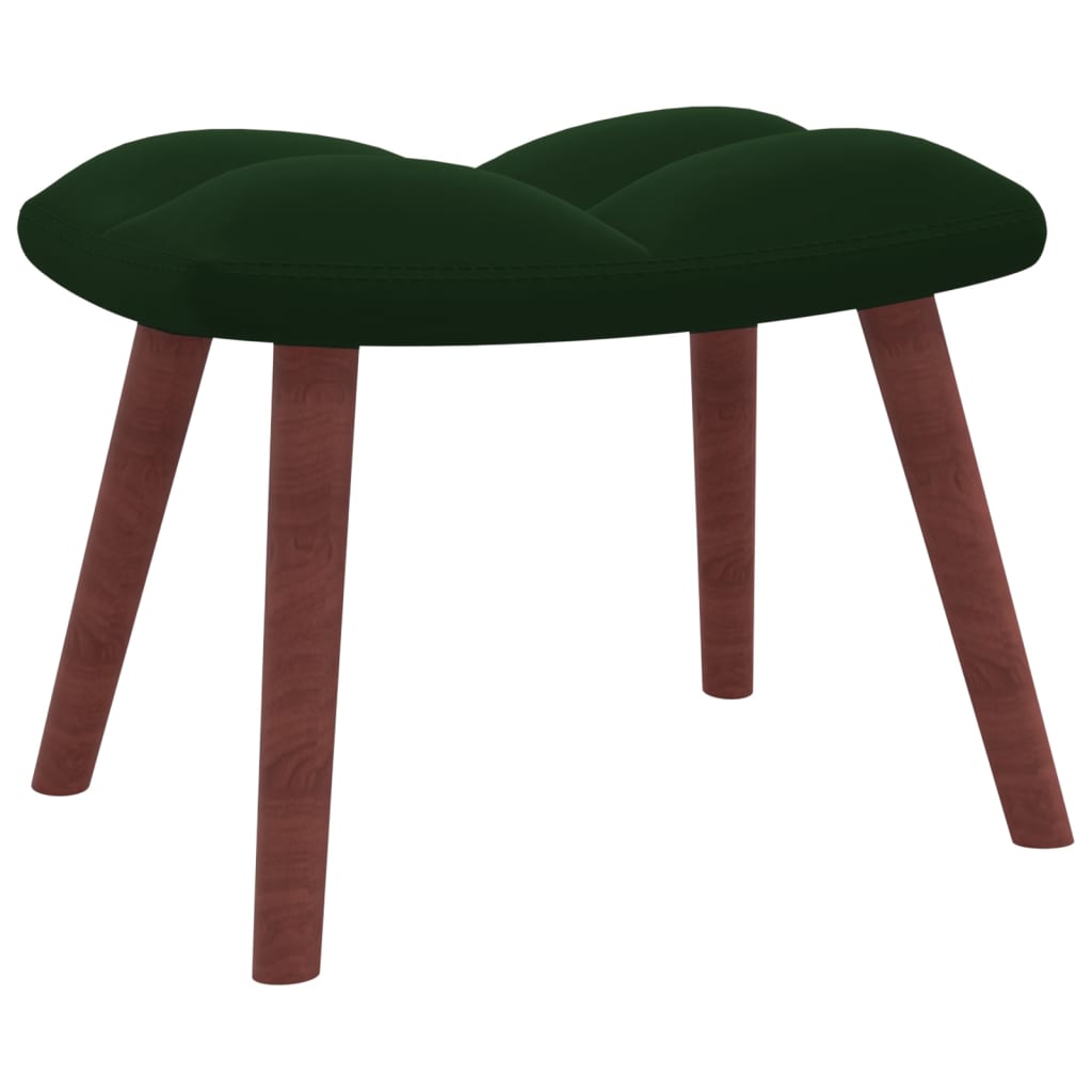 vidaXL Relaxing Chair with a Stool Dark Green Velvet-4