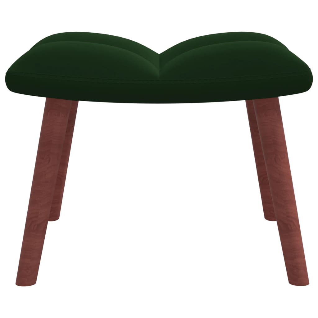 vidaXL Relaxing Chair with a Stool Dark Green Velvet-5