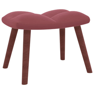 vidaXL Relaxing Chair with a Stool Pink Velvet-4