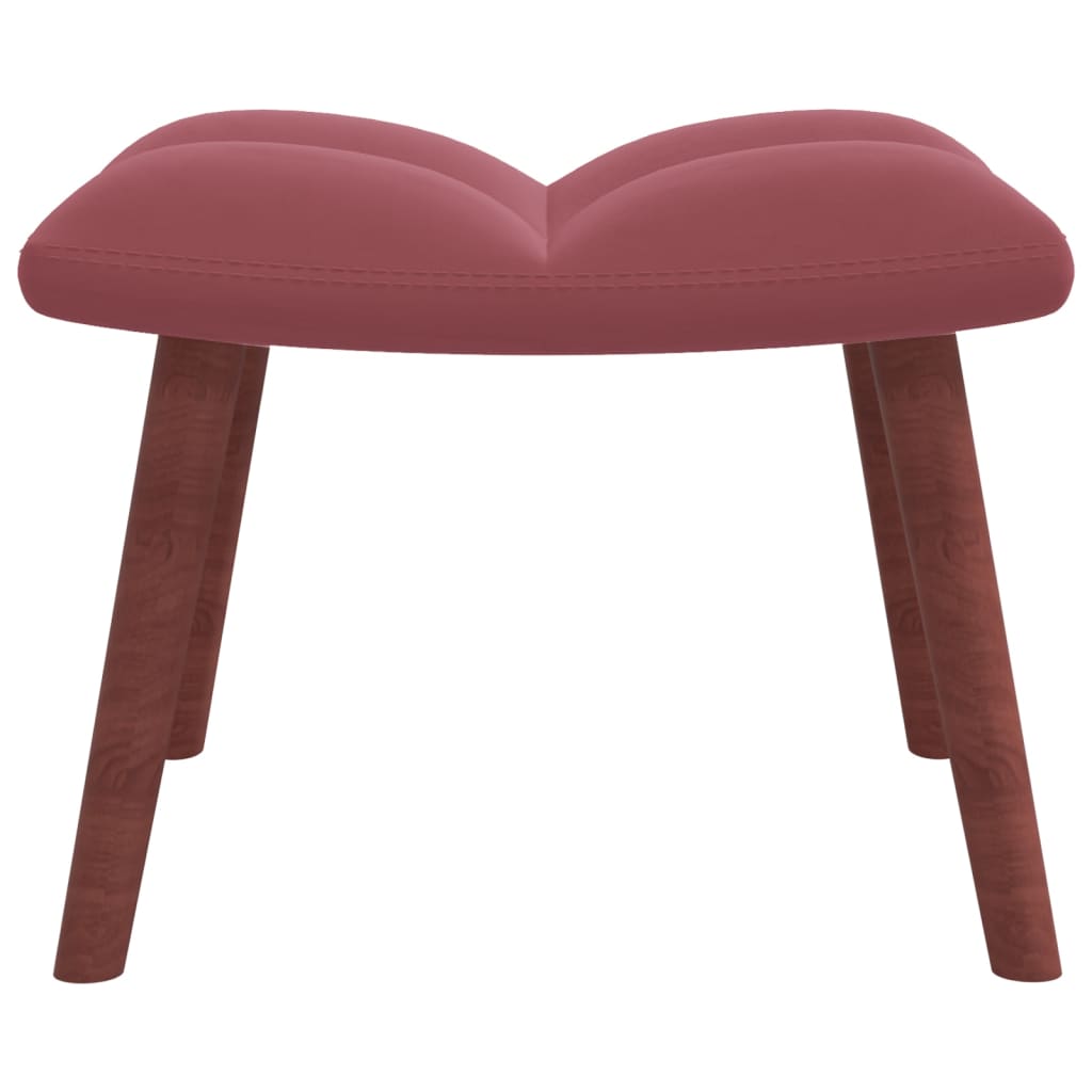 vidaXL Relaxing Chair with a Stool Pink Velvet-5