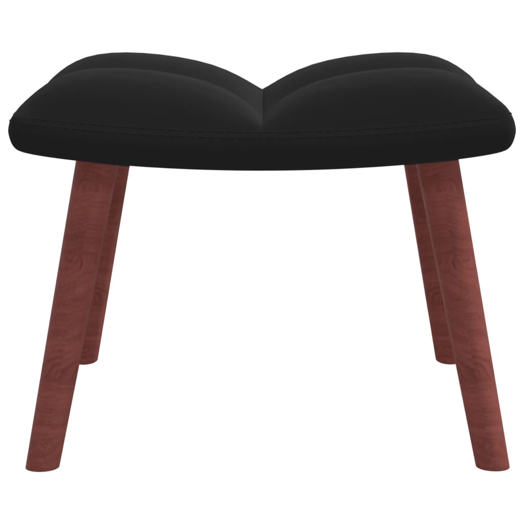 vidaXL Relaxing Chair with a Stool Black Velvet-5