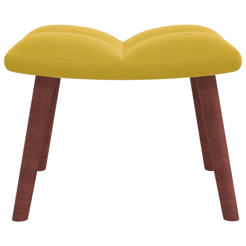 vidaXL Relaxing Chair with a Stool Mustard Yellow Velvet-5