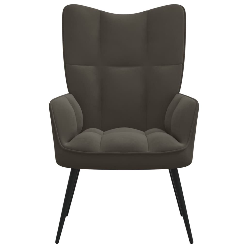 vidaXL Relaxing Chair Dark Gray Velvet-0