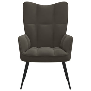 vidaXL Relaxing Chair Dark Gray Velvet-0