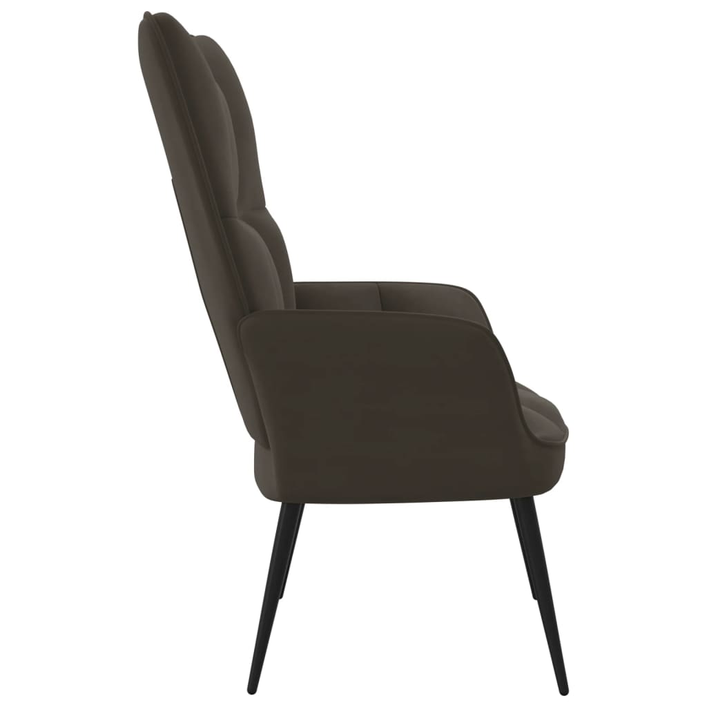 vidaXL Relaxing Chair Dark Gray Velvet-1