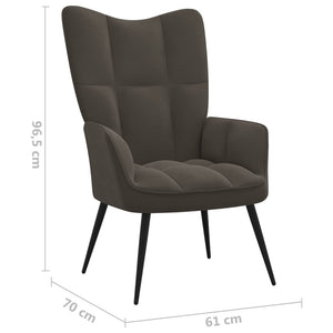 vidaXL Relaxing Chair Dark Gray Velvet-5