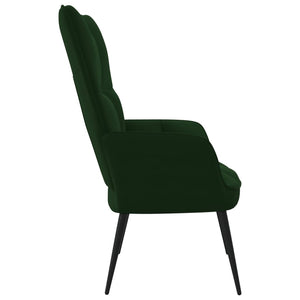 vidaXL Relaxing Chair Dark Green Velvet-1