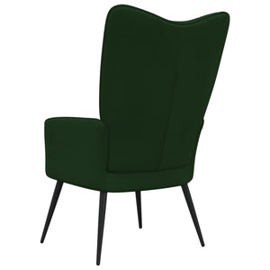 vidaXL Relaxing Chair Dark Green Velvet-2