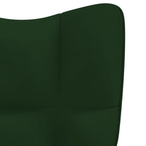 vidaXL Relaxing Chair Dark Green Velvet-3