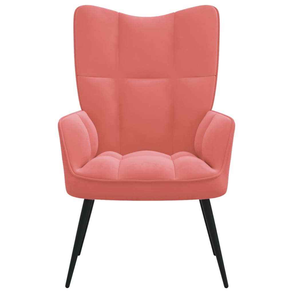 vidaXL Relaxing Chair Pink Velvet-0