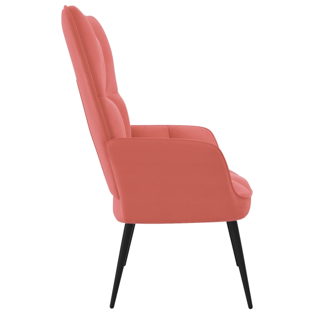 vidaXL Relaxing Chair Pink Velvet-1