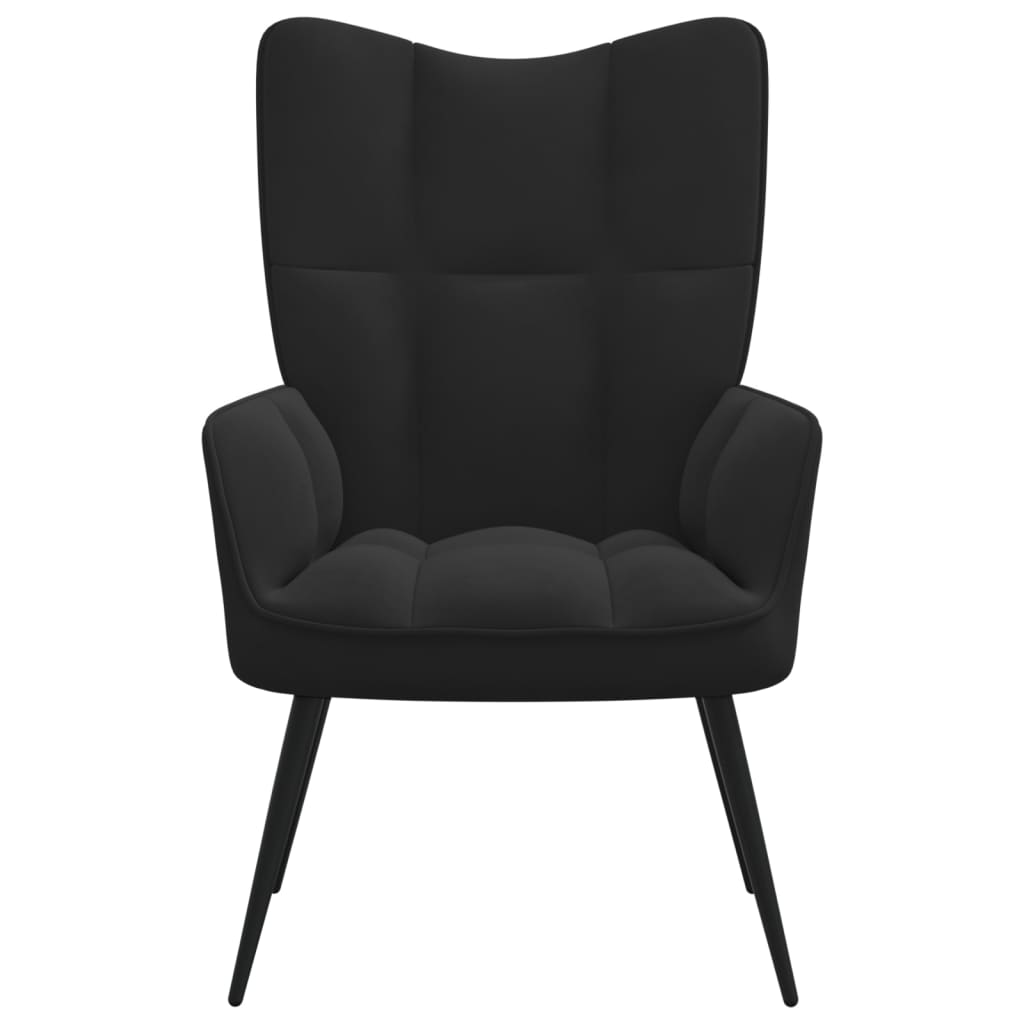 vidaXL Relaxing Chair Black Velvet-0