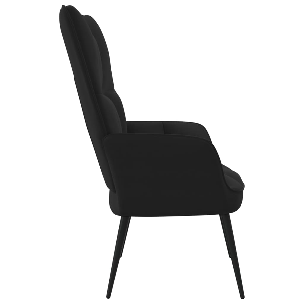 vidaXL Relaxing Chair Black Velvet-1