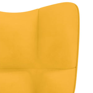 vidaXL Relaxing Chair Mustard Yellow Velvet-3