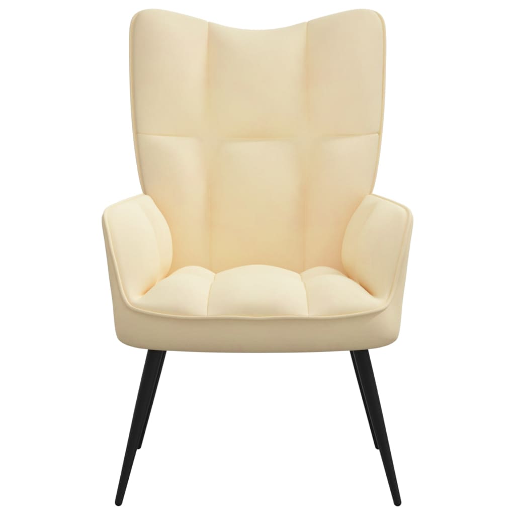 vidaXL Relaxing Chair Cream White Velvet-0