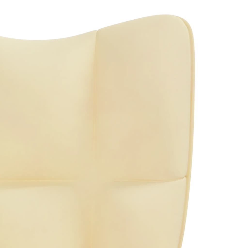 vidaXL Relaxing Chair Cream White Velvet-3