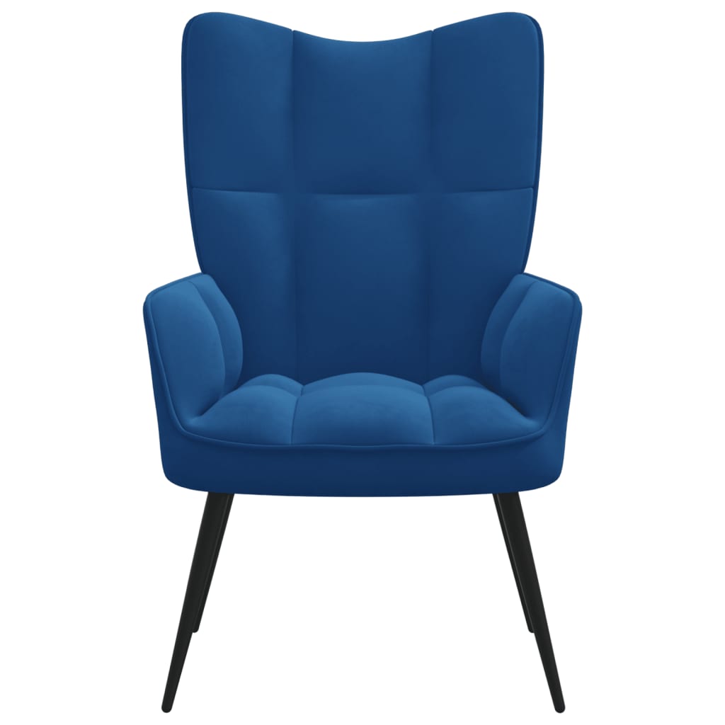 vidaXL Relaxing Chair Blue Velvet-0