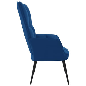 vidaXL Relaxing Chair Blue Velvet-1