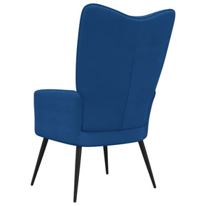 vidaXL Relaxing Chair Blue Velvet-2