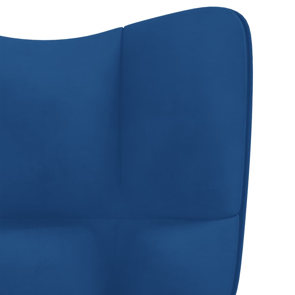 vidaXL Relaxing Chair Blue Velvet-3