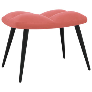 vidaXL Relaxing Chair with a Stool Pink Velvet-4