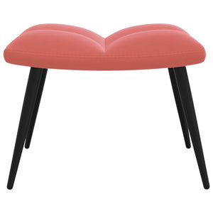 vidaXL Relaxing Chair with a Stool Pink Velvet-5