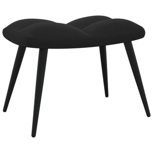 vidaXL Relaxing Chair with a Stool Black Velvet-4