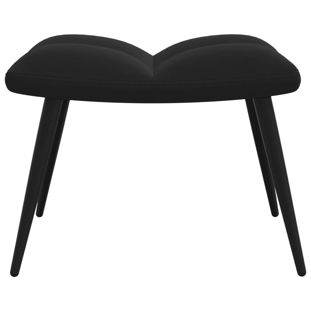 vidaXL Relaxing Chair with a Stool Black Velvet-5