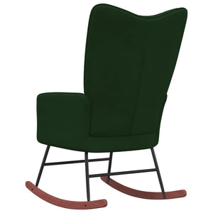 vidaXL Rocking Chair Dark Green Velvet-3