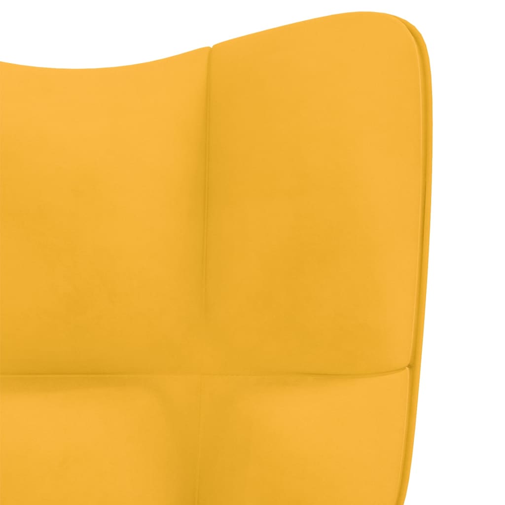 vidaXL Rocking Chair Mustard Yellow Velvet-3