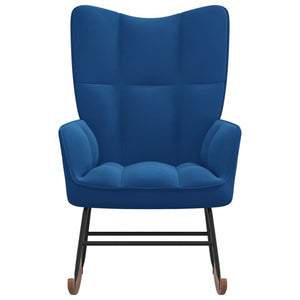 vidaXL Rocking Chair Blue Velvet-0